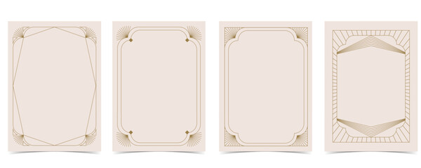 Wall Mural - vintage deco frame. abstract decoration template for a4 vertical design