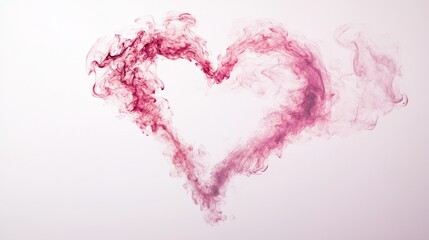 Abstract Heart: Pink Smoke Creates a Romantic Shape