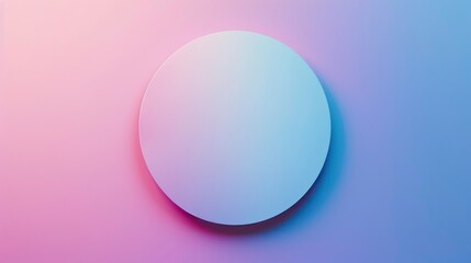 Wall Mural - A white circle against a pink and blue gradient background.