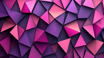 Wall Mural - A colorful design with dark purple and pink triangles, like folded paper. This geometric background is perfect for a modern business look.