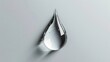 © sablengjago - A single, clear water drop sits on a white background, casting a soft shadow.