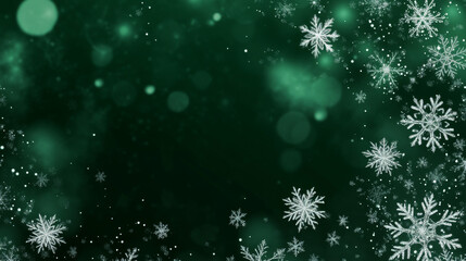 A dark green design with sparkly snowflakes for Christmas. It's perfect for holiday ads or brochures.