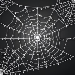 Intricate Spider Web in the Darkness