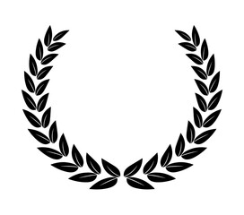 Wall Mural - laurel wreath, black circular laurel olive branches greek wreath vector illustration, a winner award