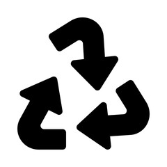 Sticker - recycling symbol glyph icon