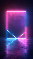 Canvas Print - Neon diamond with modern tech feel