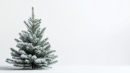 Christmas tree with snow, Christmas and New Year holiday background