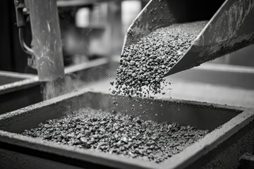 Metal Ore Being Poured Into A Hopper