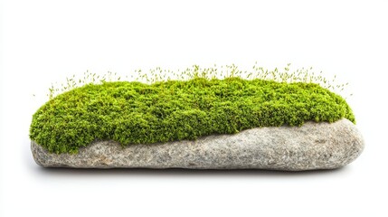 Canvas Print - Green Moss on Rock  Isolated  Natural Texture  Eco Friendly