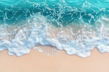 Wall Mural - Ocean wave on sandy beach with generative ai