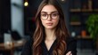 © BonzEarthsnapper - Skilled female business assistant strategizing in a sleek conference room, advanced tech tools, clear focus on problem resolution, vibrant and modern setting
