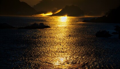 Wall Mural - sunset over the sea, silver crown on blue background, Crystal  crown displayed on standard scale lighting, golden crown on blue background