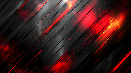 Canvas Print - A dynamic abstract background featuring red and black diagonal stripes with glowing effects.