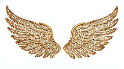 Sticker - Golden Angel Wings with Diamond Detail