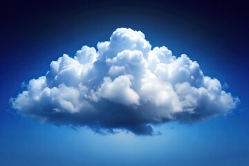 Soft fluffy white clouds in dark blue sky