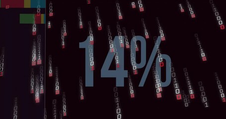 Canvas Print - Animation of data processing over diagrams