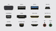 © Jer - Connectors and Ports: HDMI, Mini HDMI, VGA, USB 2.0/3.0, USB Type-C, Lightning, Thunderbolt, Ethernet, Microphone and Audio Plugs for Computers and Mobile Devices