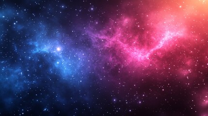 Wall Mural - cosmic nebula with blue and pink swirls and scattered stars