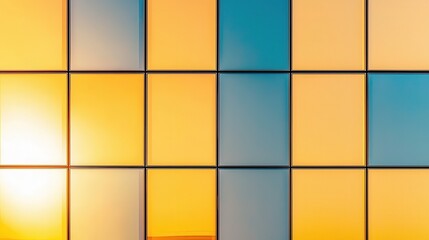 Canvas Print - Abstract Sunset Light Through Glass Panels