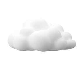 white 3d cloud shape on black background