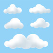 © Harlin - 3d white cloud element on blue background