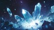 © pinporn manosri - A glowing background with crystals floating in space, emitting a soft white light with a futuristic vibe
