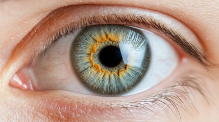 captivating close up macro photograph showcasing the dilated pupils of a human eye which are a clear