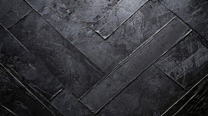 Wall Mural - Black Herringbone Wood Texture Background