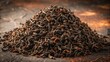 © Caitlin - Rich brown hues unfold on a textured surface, revealing intricate shapes and veins of black tea leaves, like