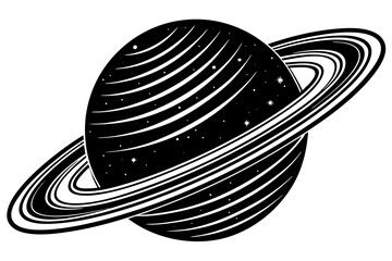 Wall Mural - saturn silhouette vector silhouette