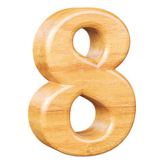 Wooden 3D Number 8