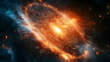 Wall Mural - A stunning depiction of a galaxy with vibrant colors and cosmic elements.