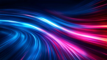 Wall Mural - A vibrant abstract design featuring flowing blue and pink light trails.