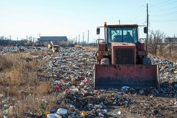 Waste landfill illustration created with Generative AI