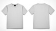© BOJOShop - Grey T Shirt Mockup Front and Back View Isolated on White Background