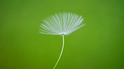 Canvas Print - Delicate Dandelion Seed Head Against Green Background