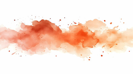Wall Mural - a vibrant watercolor splash in shades of orange on a white background.
