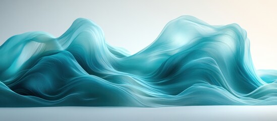 Wall Mural - Abstract Blue Fabric Waves