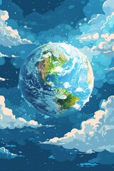 Wall Mural - Flat world ozone day background