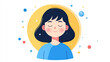 © ChimE - A serene young woman, eyes shut, radiates calm and balance, ideal for modern UIUX projects or peaceful social illustrations.