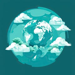 Wall Mural - Flat world ozone day background