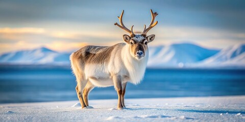 Wall Mural - svalbard reindeer grazing in early spring