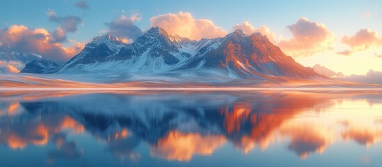 Wall Mural - Majestic Mountain Reflection in Still Water