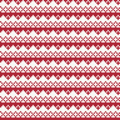 Wall Mural - Red Argyle Fair Isle Seamless Pattern Design