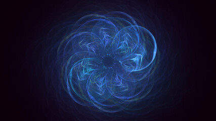 Wall Mural - 3D manual rendering abstract fractal light background. Its not AI Generatd illustration.