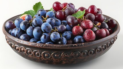 Wall Mural - A bunch of ripe bananas, red apples, and green pears on isolated white background