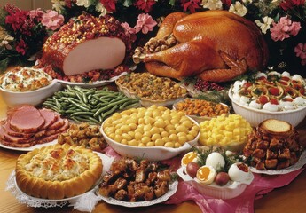 Wall Mural - Thanks giving foods