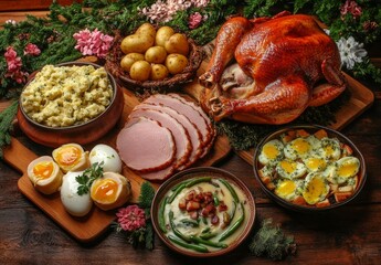 Wall Mural - Thanks giving foods