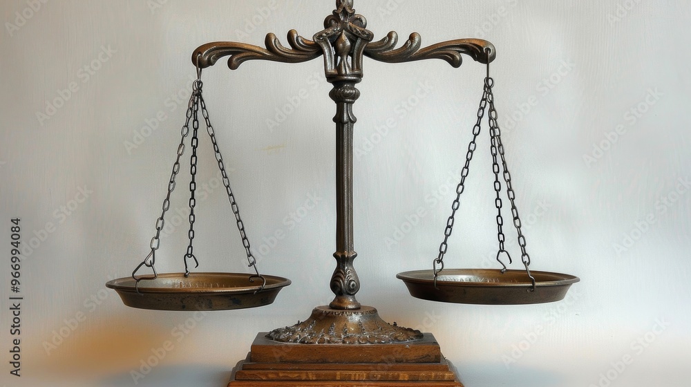 Rectitude Stock Image comprehensible scale of justice, with its balanced pans symbolizing ...