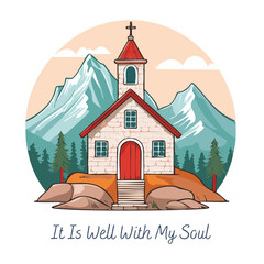 Wall Mural - It Is Well With My Soul.  Christian Design. Jesus Design. Use as digital print, flyer, card or T Shirt Design.